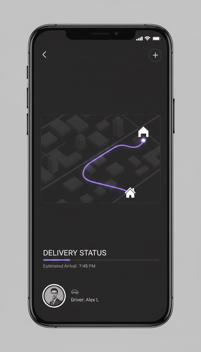 Delivery tracking app interface