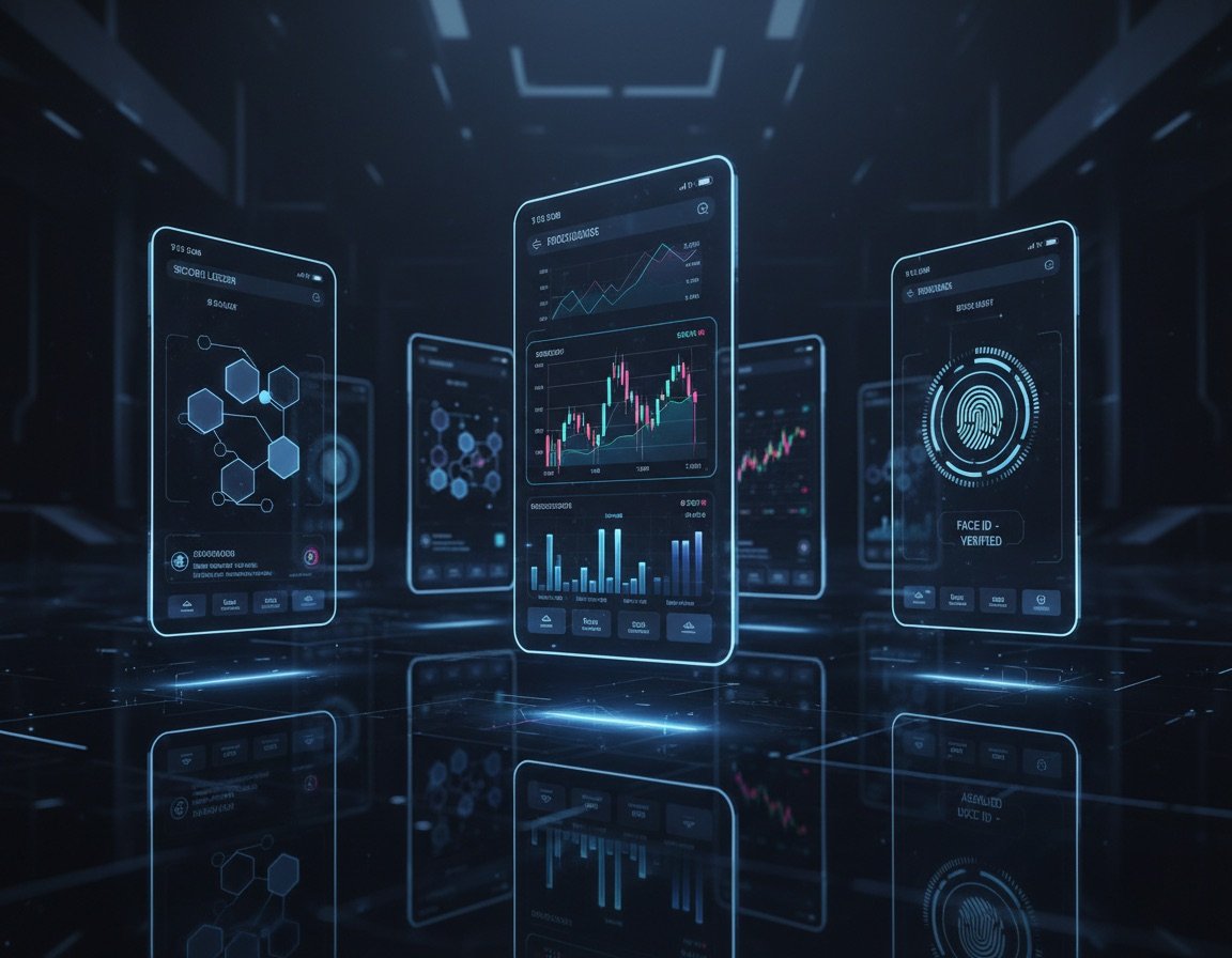 Fintech trading dashboards on multiple screens